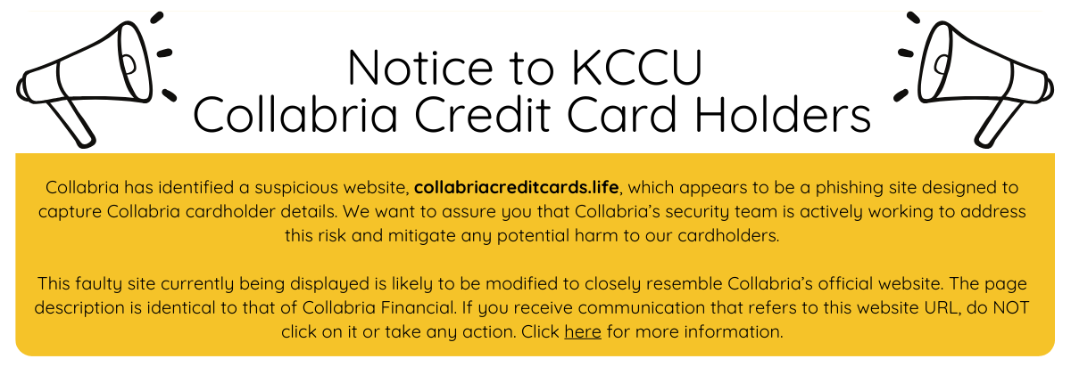 Banner - Notice to Collabria Cardholders